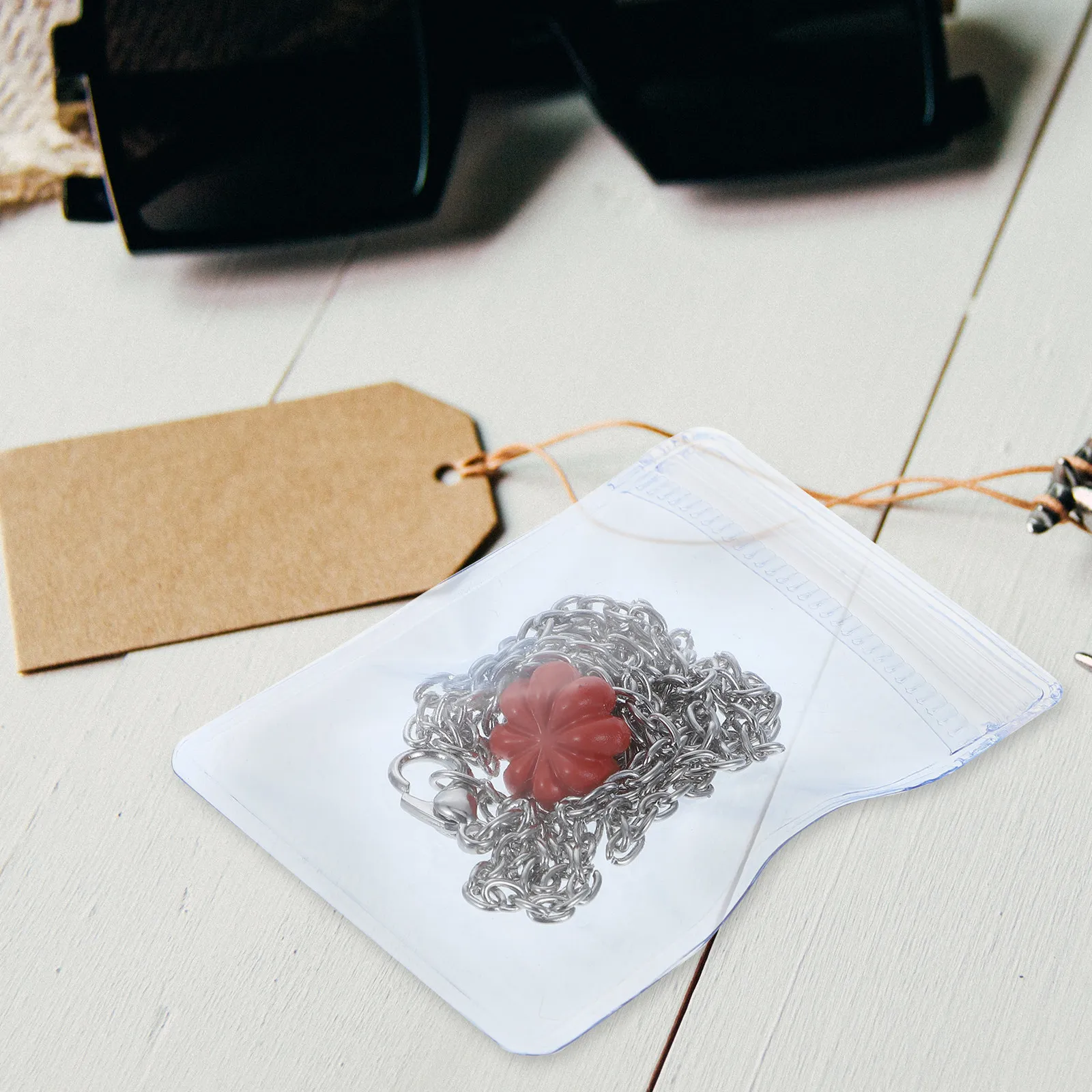 

200Pcs Jewelry Storage Bag Clear Transparent Zipper Lock Pouch for Photos Earrings Rings Pearls Crafts Organizing Dressing Table