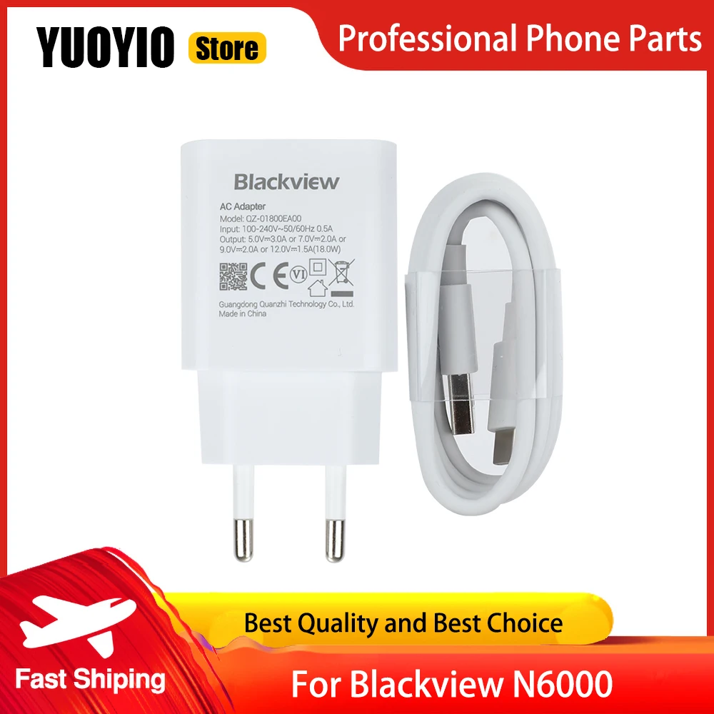 Blackview-Chargeur N6000, adaptateur de charge rapide officiel, câble USB, ligne de données, 5V, 3A, 100% d'origine, nouveau Blackview-Chargeur N6000, adaptateur de charge rapide officiel, câble USB, ligne de données, 5V, 3A, 100% d'origine, nouveau