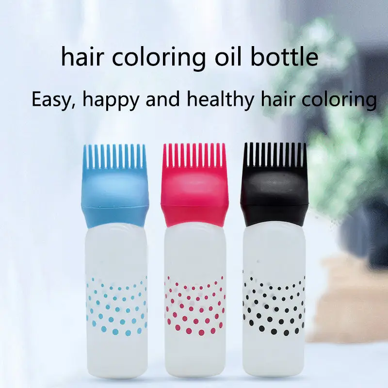 160ml Refillable Hair Coloring Bottle Applicator Comb Plastic Dyeing Shampoo Hair Comb Bottle Salon Hair Coloring Tools Supplies