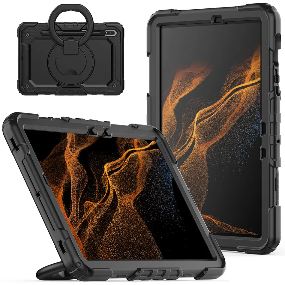 Imagem -03 - Hight Impacto Case para Samsung Galaxy Tab s7 s8 Plus X800 X806 T970 Capa à Prova de Choque com Alça Tab s7 fe T735 Case Estudante