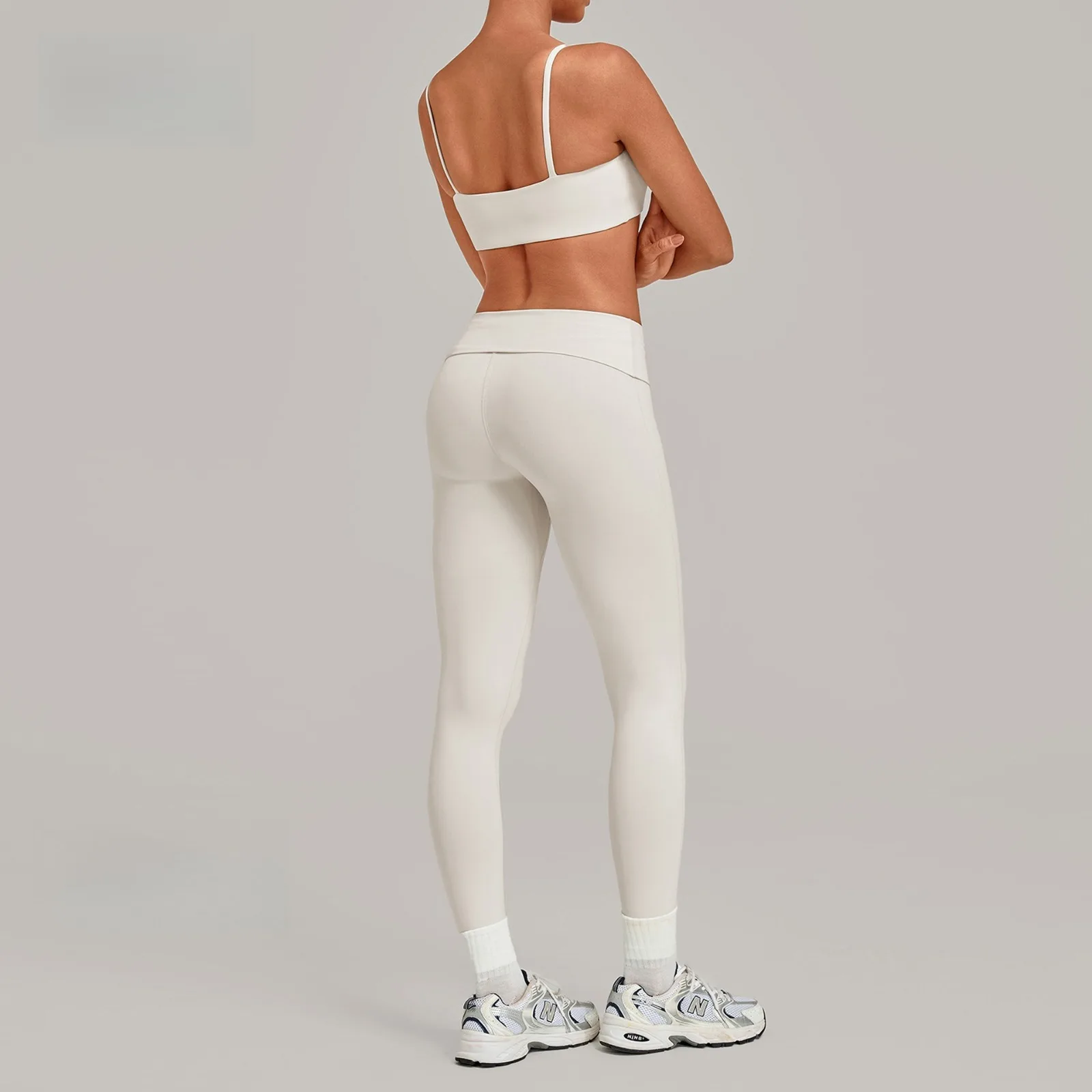 Women Yoga Set Foldable Waist High Waist Tight Butt Lifting Pants Suspender Sports Intimates Bra Gym Fitness Running Sports Suit
