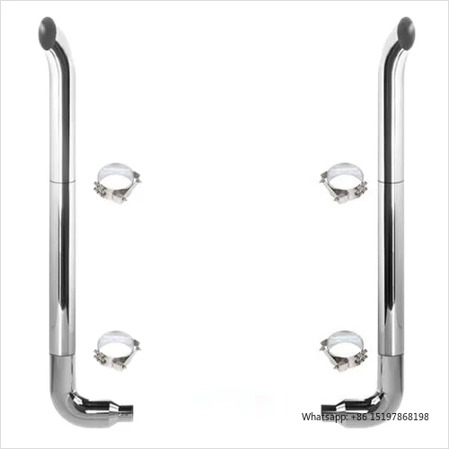 

Factory Custom 8 Inch 45 Degree Turnout SS304 Steel Chromed Exhaust Stack for Peterbilt Kenworth
