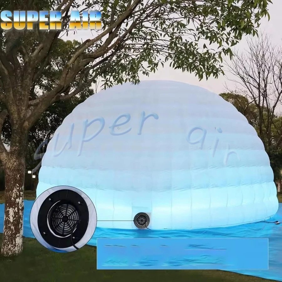 Bar ao ar livre casa inflável cúpula tenda iglu discoteca acampamento festa tenda iglu ao ar livre inflável cubo tenda com ventilador