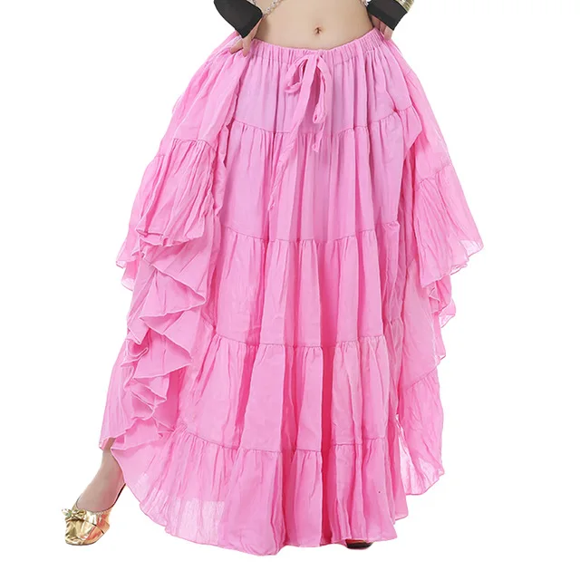 

Женская длинная юбка для танца живота, сценические льняные юбки для взрослых, 12 цветов, юбки для танца живота, 12 цветов