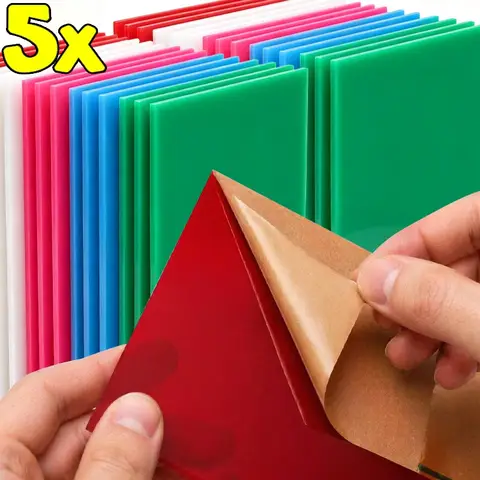 5/1Pcs Acrylic Sheet Colorful Semi Transparent Plastic Colorful Board for DIY Crafts Laser Engraving Sheet Decoration Supplies