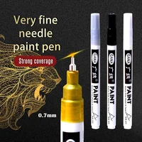 4Pcs/set Oil Based White Black Permanent Paint Markers Pens 0.7mm Extra Fine Waterproof, for Rock Painting, Wood, Metal, Canvas 4