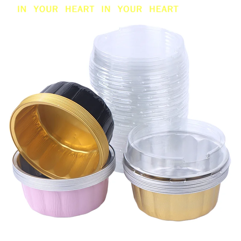 Kitchen Baking Containers - 【X】ชุดอุปกรณ์ทำเค้ก 10 ชิ้น ภาชนะเค้กอะลูมิเนียมฟอยล์ 250 มล.