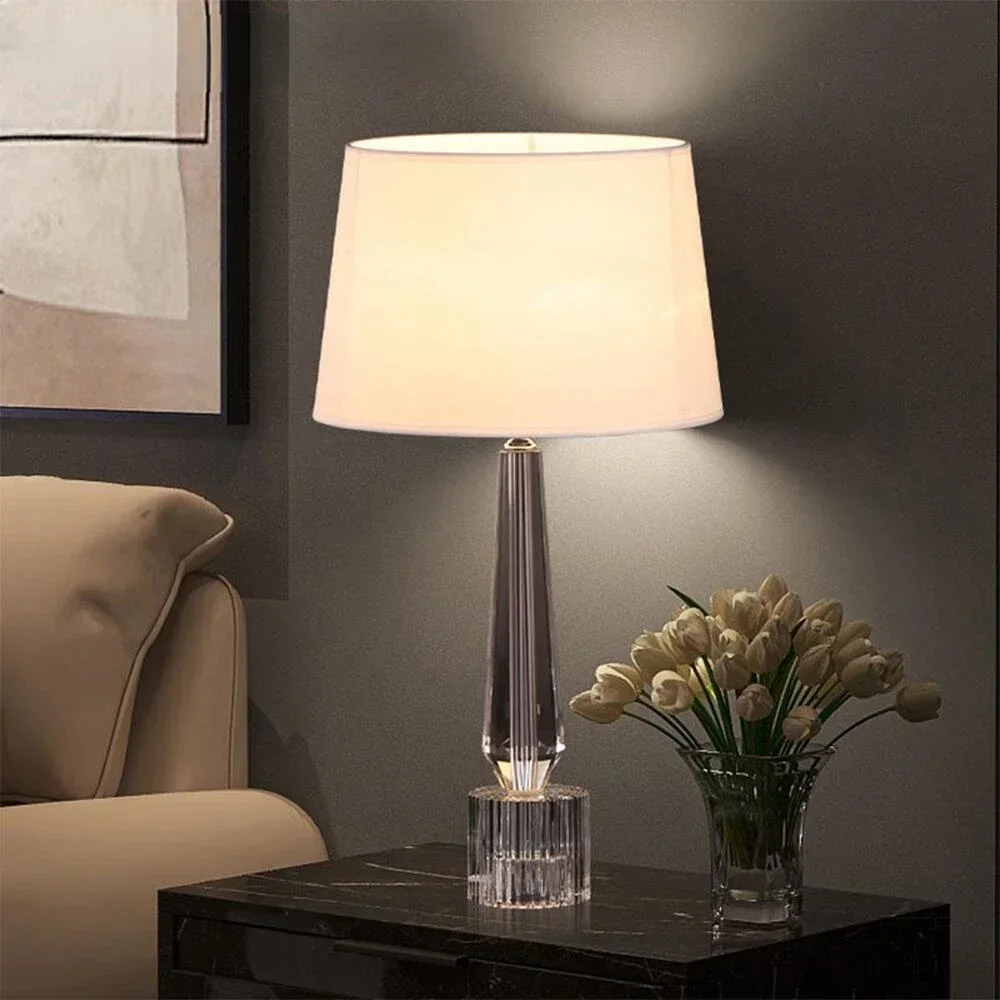 

Modern Crystal Table Lamp Living Room Bedroom Bedside Table Remote Control Desk Lamp Room Decoration LED Light Fixture