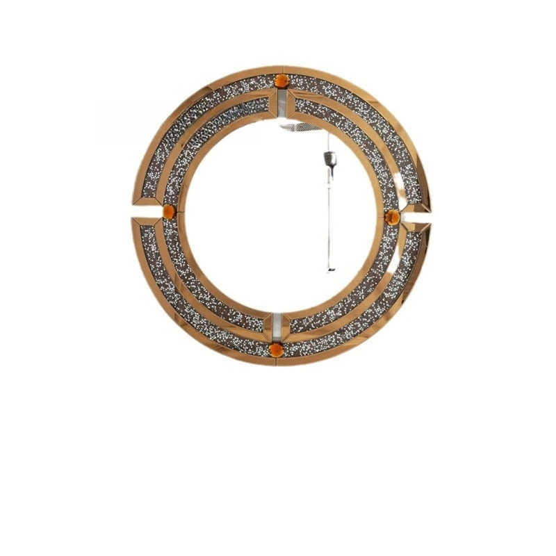 Mirror rhinestone round hanging mirror, glass vanity mirror, wall bathroom wall mirror