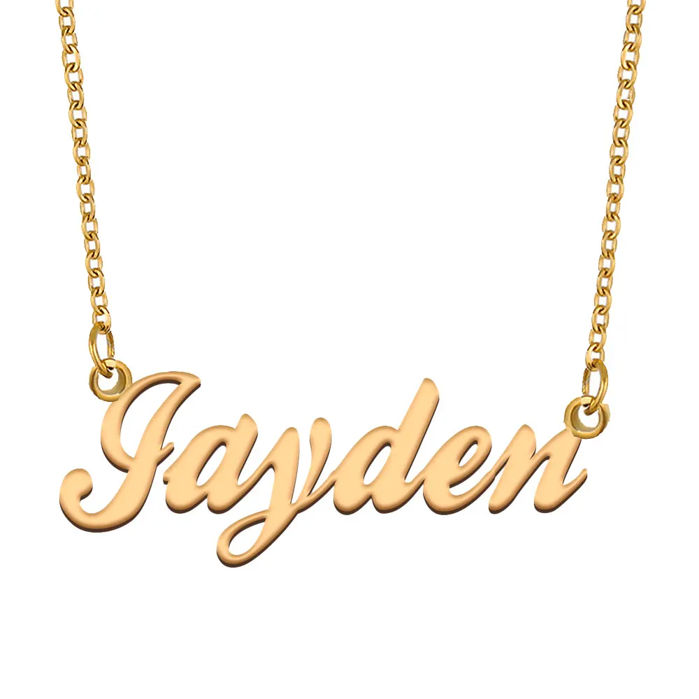 

Jayden Name Necklace for Women Stainless Steel Jewelry Gold Plated Nameplate Pendant Femme Mothers Girlfriend Gift