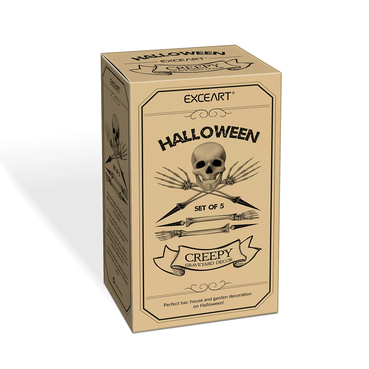 Decorazione del cimitero del teschio di Halloween Ossa horror realistiche Scena del partito Decorazione della casa stregata Accessori spettrali