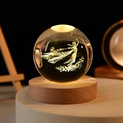 1pc star astronaut crystal ball ornaments glow 3d carved nightlight decorations.