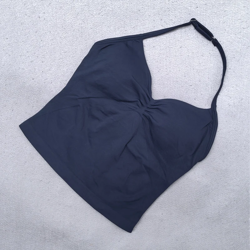 Verstellbares Träger-Gymnastik-Top, rückenfrei, Fitnessstudio-Kleidung, Damen, Scrunch-BH, abnehmbare Körbchen, Yoga-Tank, Workout-Outfits, Tops, Sportweste – Detail 12