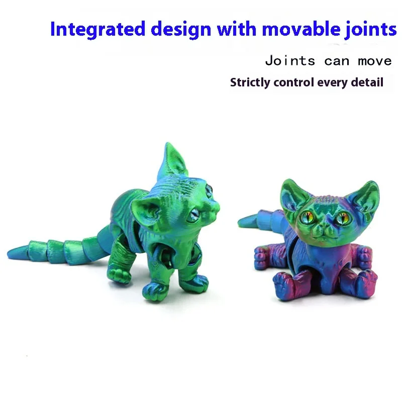 Real Touch Sphinx Cat Sculpture imprimée en 3D, Kit d'artisanat de bricolage texturé en toute sécurité pour décoration Zen de bureau et Moments éternellement satisfaisants