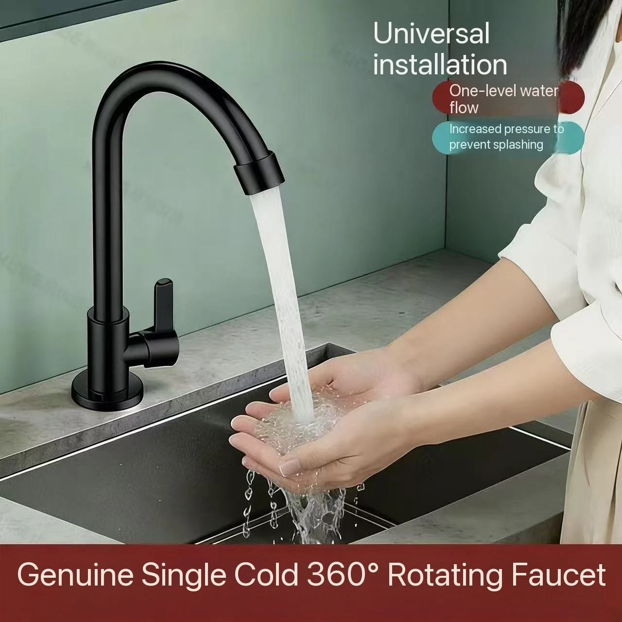 

Household Hotel Project Kitchen Bathroom Public Toilet Single Cold Water Faucet Washbasin Sink Bathroom Cabinet Sink Faucet