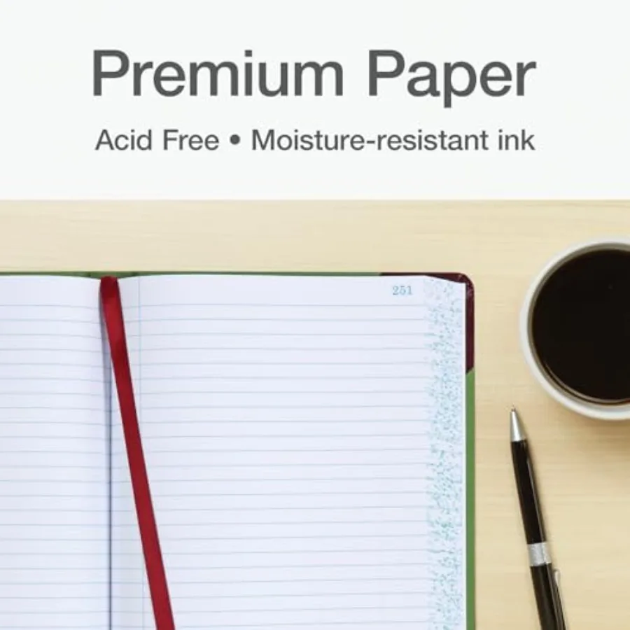 6718500R Record/Account Book Record Rule Green/Red 500 Pages 12 1/2 x 7 5/8