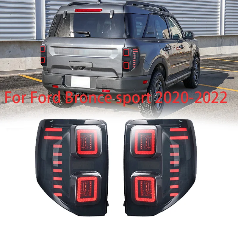 NEW   LED Smoked Tail Lights Rear Lamps Brake Stop for Ford Bronce Sport 2020-2022 Car Lamp Accessories