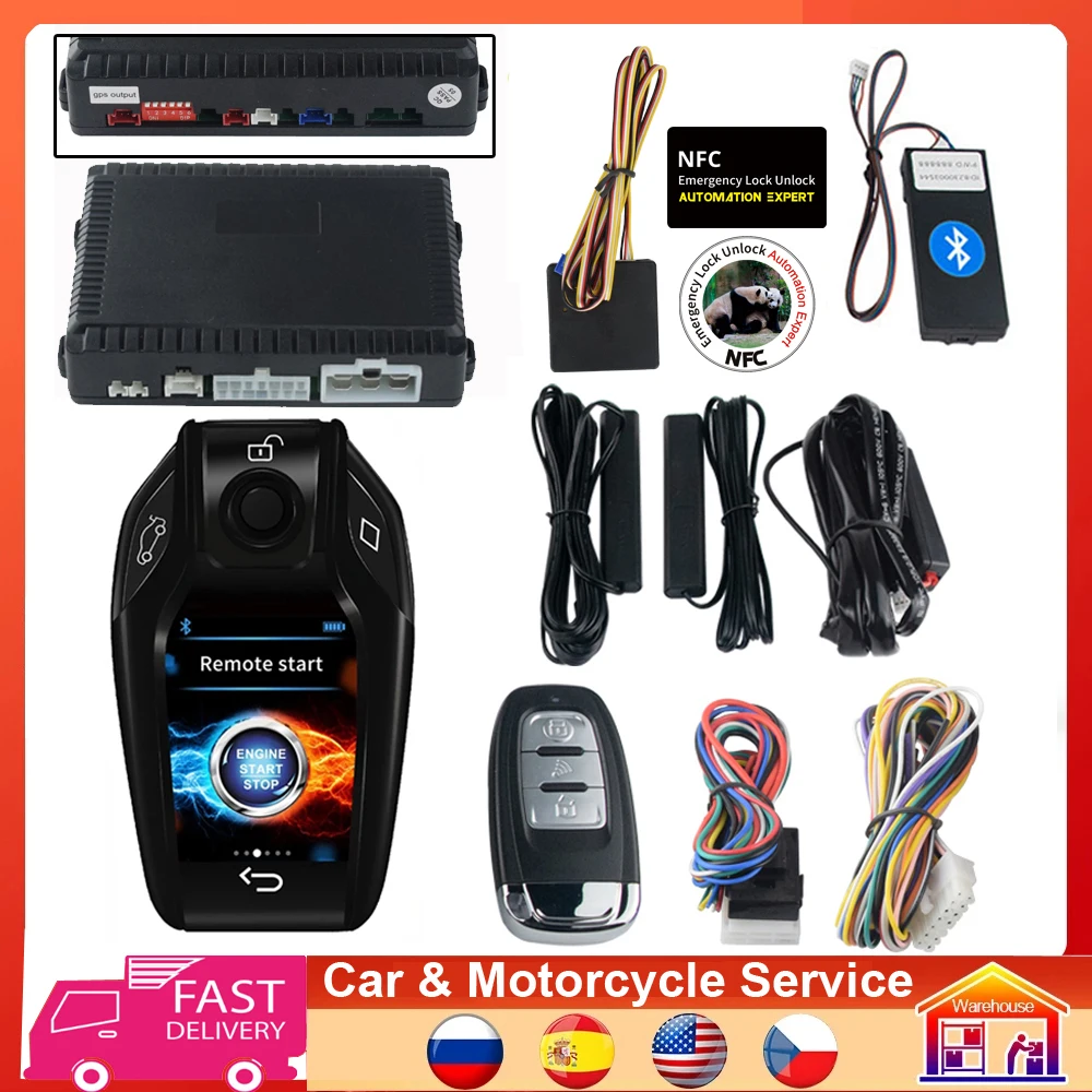 2024 Fashion Cardot Start Stop with Smart LCD key Remote engine Start Keyless Entry System for One Start Stop Button Cars 688SP