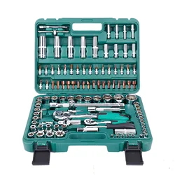 108 Pieces of Sleeve Combination Toolbox Car Wrench Set  Emergency Tool