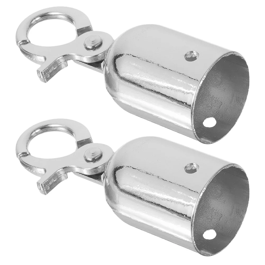 

2pcs Stainless Steel Rope End Stopper Cord Cap Metal Hooks for Traffic Barrier Guardrail Stanchions Easy Installation