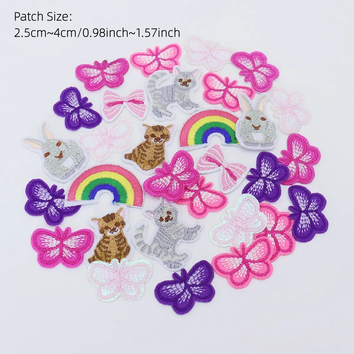 Mix Butterflies Flower Animal Heart Pack Embroidered Iron On Patches For Hat Bag Clothing DIY Badge Embellishments Crafts Sewing