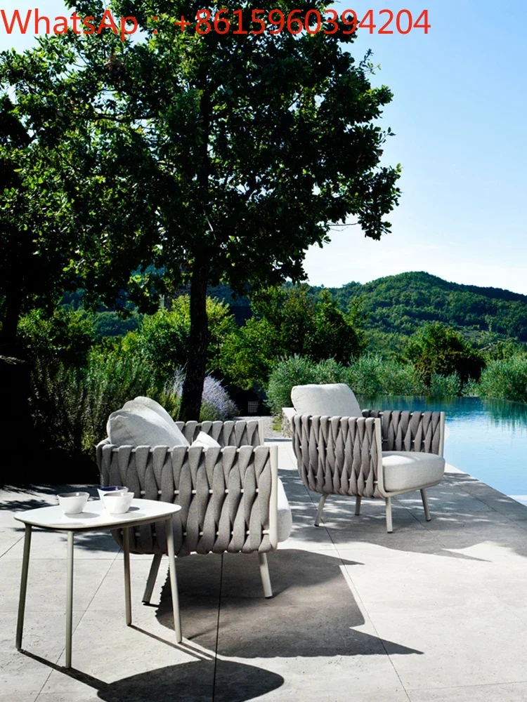 

Nordic outdoor sofa sunscreen waterproof combination balcony living room leisure table chair villa courtyard garden rattan