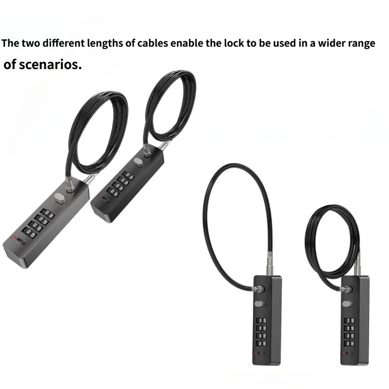 

4 Digit Combination Long Rope Cable Lock Resettable Code for Bicycle Locker File Cabinet Padlock