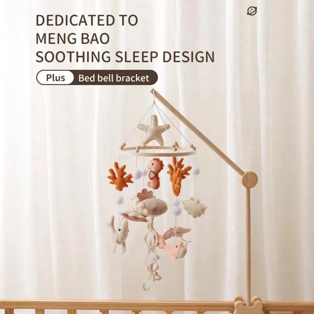 Wooden Baby Rattle Bracket Wooden Crib Mobile Arm Wooden Baby Rattle Crib Bracket Rotatable Infant Toy Hanger Holder Newborn