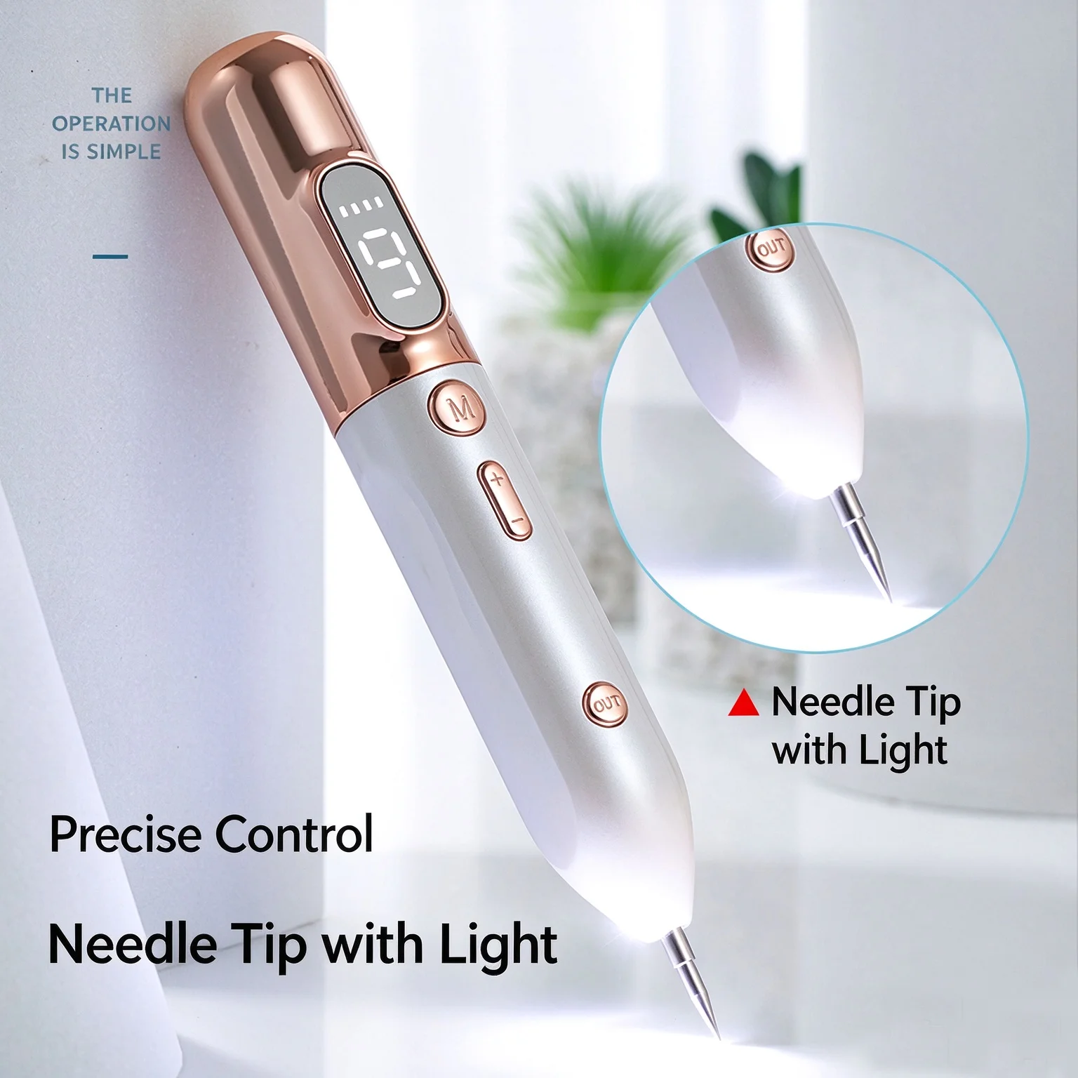 USB Rechargeable Spot Nevus Pen Mole Removal with LED Display Adjustable Gear Replaceable Needle Portable Home Facial Beauty Too
