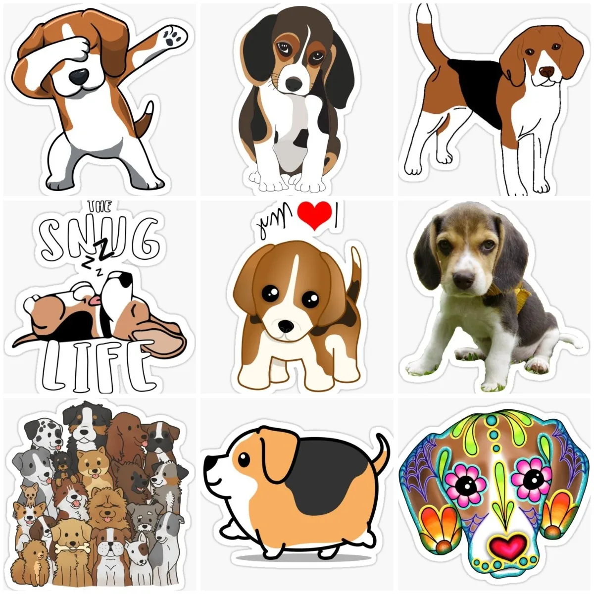 

beagle dog Pets catoon Creative Sticker Motorcycle Car Window Van Laptop wall truck glass door Doghouse helmet decal Waterproof
