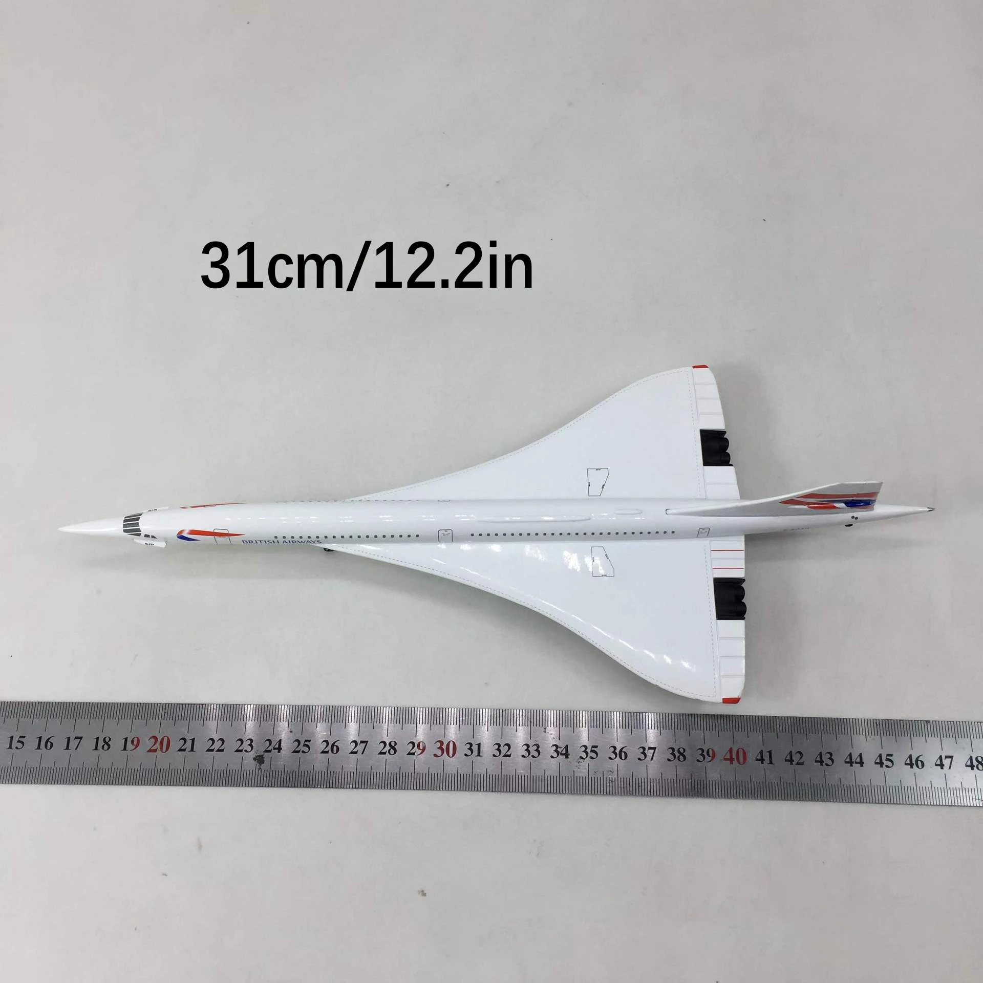 31*13*6 سنتيمتر 1/200 مقياس الخطوط الجوية البريطانية F-BVFB كونكورد طائرة نموذجية طائرة عرض ثابت مفصل للغاية تحصيل #6