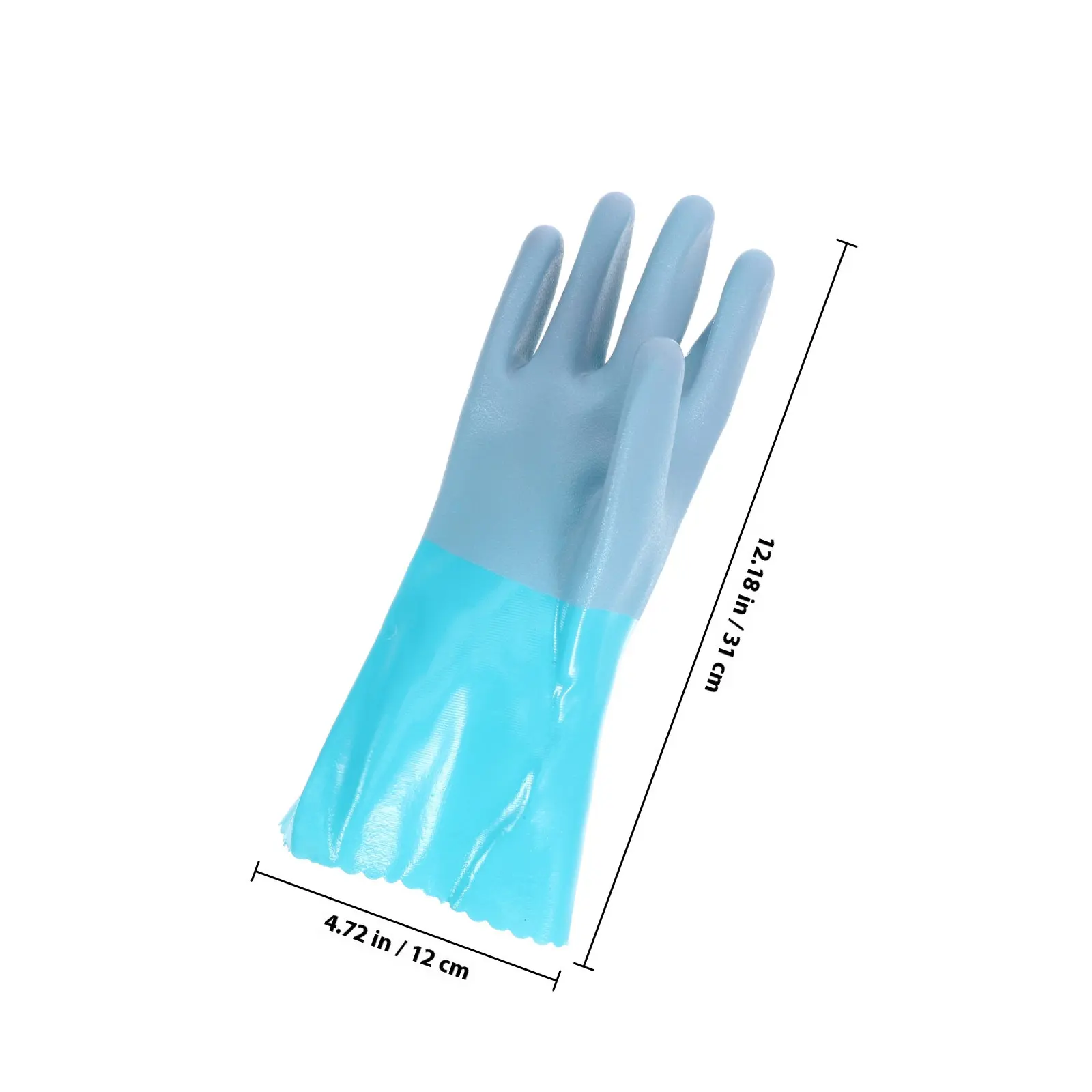 1Pair Heavy Duty Fish Cleaning Rubber Gloves with Anti-Slip Design for Safe Seafood Handling and Processing Tasks