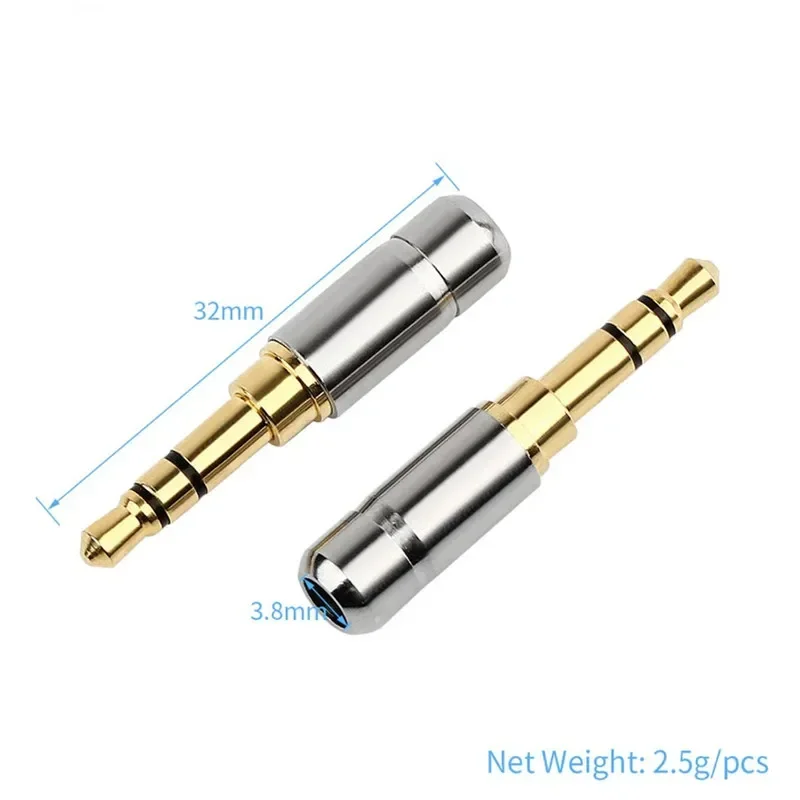 3.5mm Jack 2 3 4 Pole Earphone Plug Connectors For Soldering DIY Hifi Upgrade Headphones Wire 3.5 Audio Connector Gold Plated