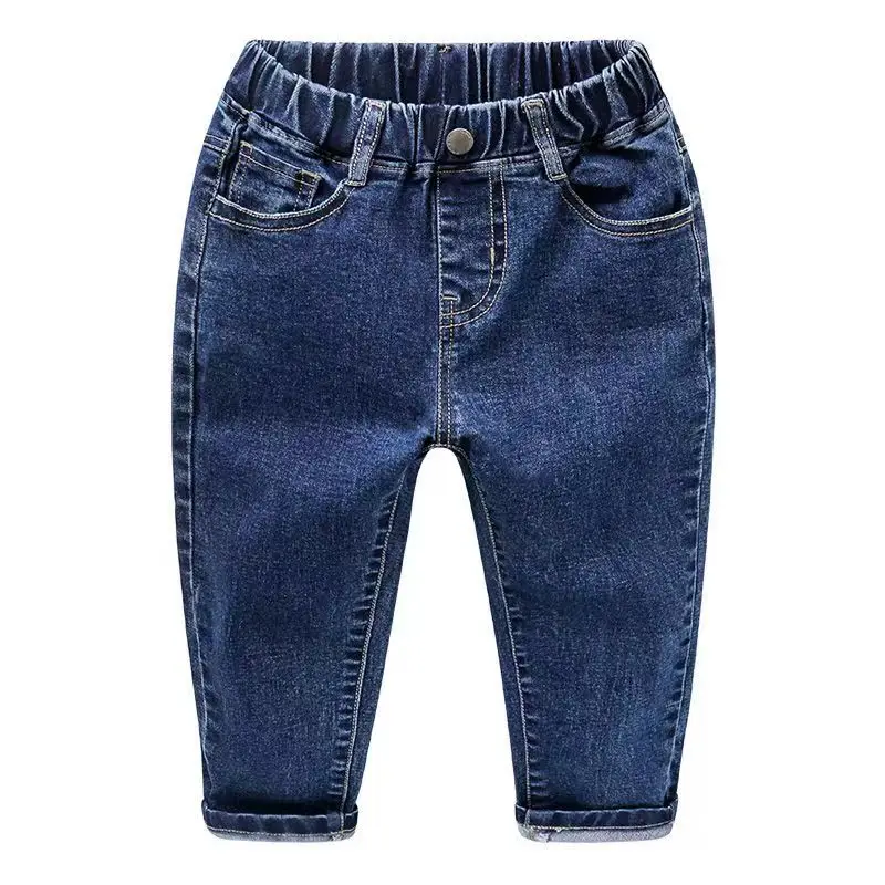 Kids Boys Jeans 2023 Spring And Autumn New Fashionable Elastic Children\'s Clothing Boys Loose Thin Denim Long Pants