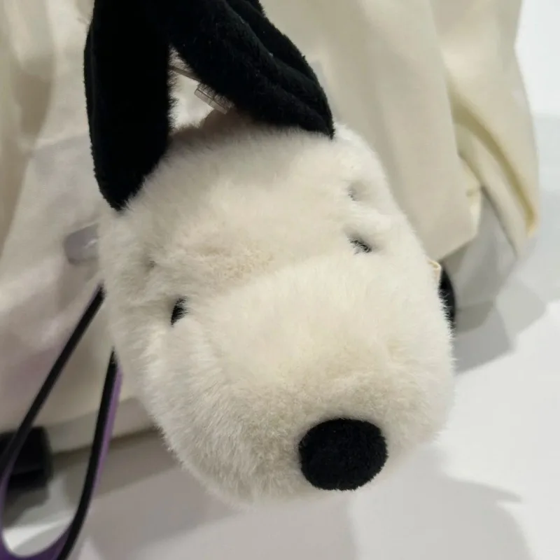 Nowy hit Miniso: Piesek Snoopy z włosami ​ ​ Breloczek z głową, zawieszka Kawaii Snoopy, zawieszka do torby na ramię, prezent urodzinowy dla przyjaciół