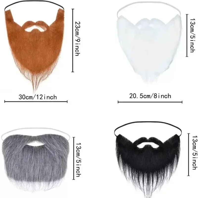 5 Pcs Artificial Santa Claus Beard White Black Long Full Beard Party Props New Product Promotion