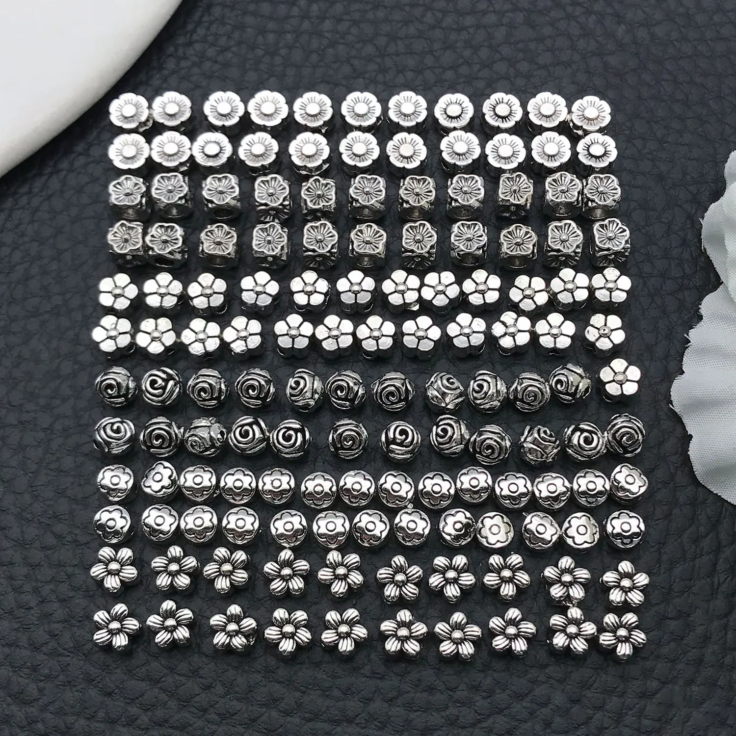 Randomly Mix 60g Metal Beads Silvery Tube Beads Zinc Alloy Spacer Loose Beads For Diy Bracelet Jewelry Making Accessory Supplies