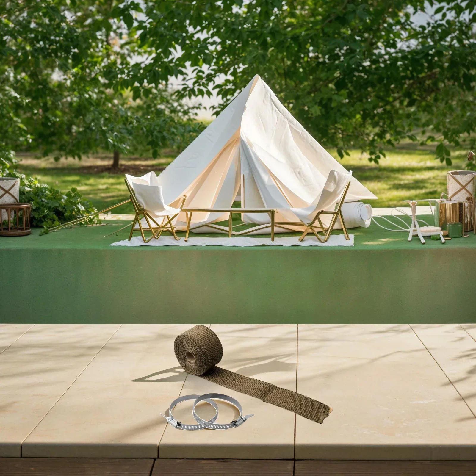 Sustainable Fireproof Pipe Wrap Tailored For DIY Tent Stoves Comes With Two Reliable Adjustable Clamping Options