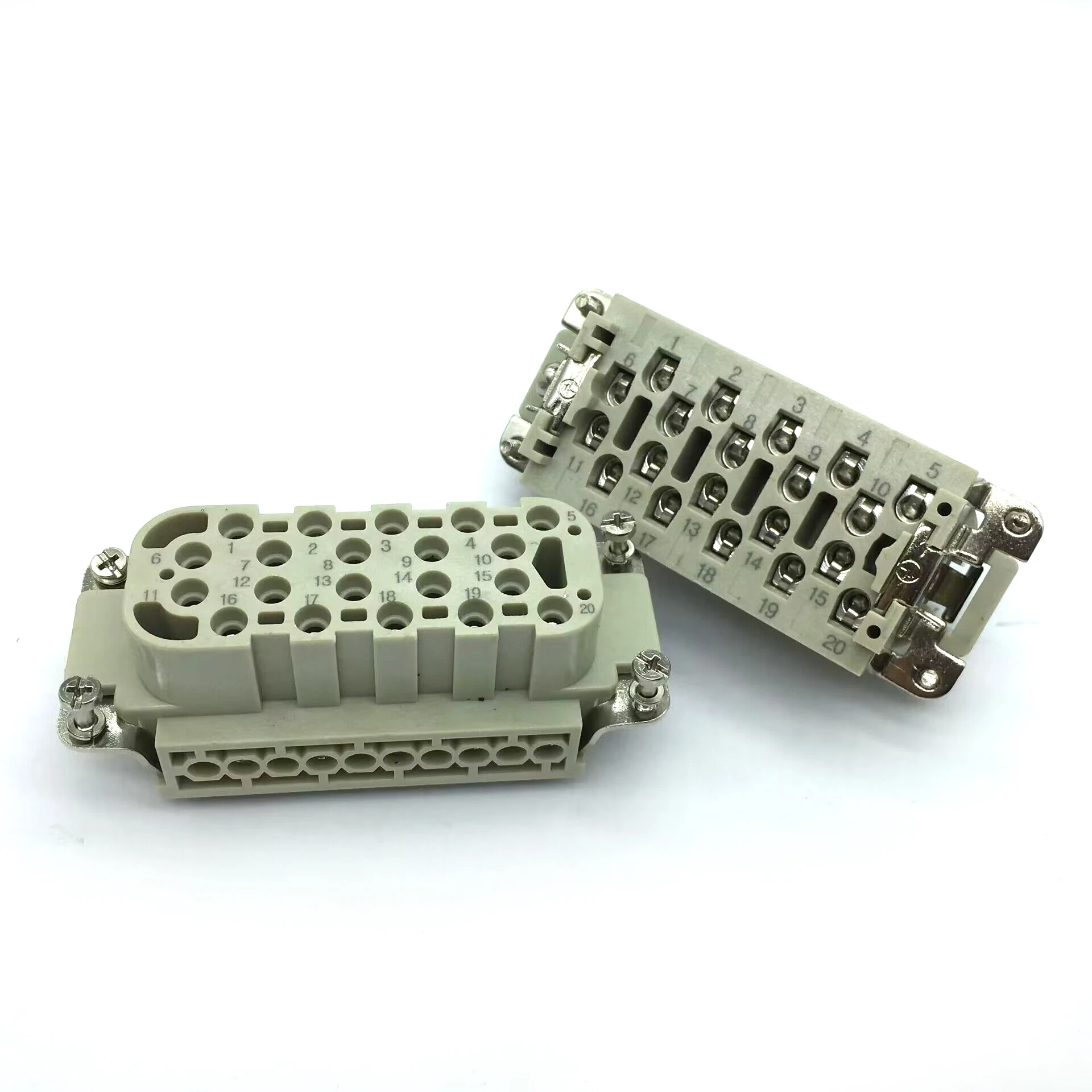 1 Set HDC-HE-020M HDC-HE-020F 16-pin Core heavy-Duty Male & Female Cable Connector 16A 500V Aviation Plug