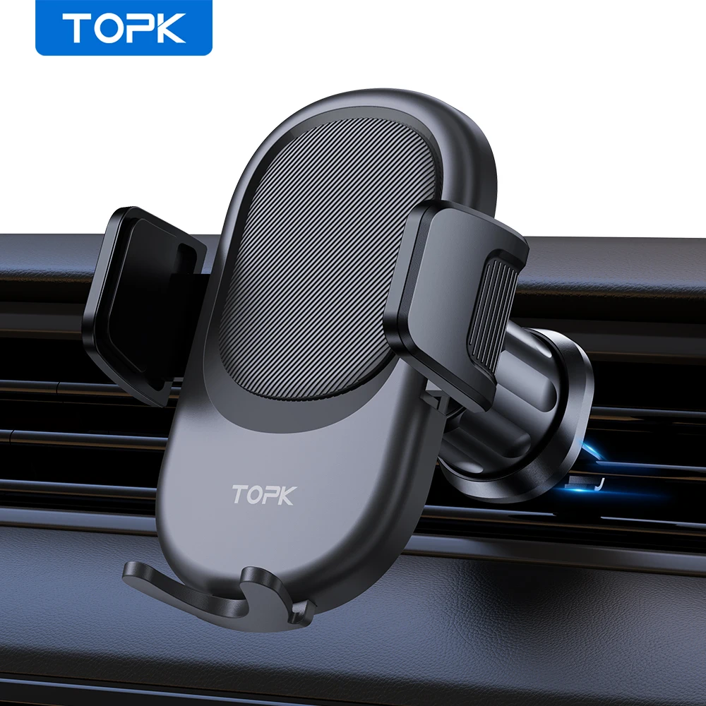 TOPK Handyhalterung für Autotelefonhalter, Handyhalter, Freisprech-Telefonständer für Auto, Lüftungsschlitze, Handyhalterung, passend für Smartphone, universell