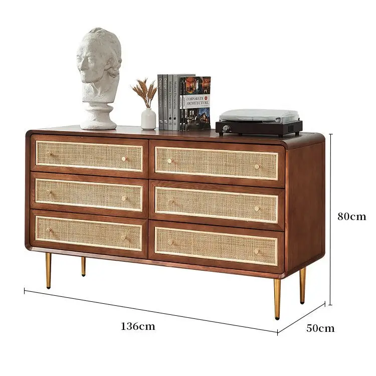 

Solid wood rattan, Japanese-style porch drawer, household storage, locker small apartment