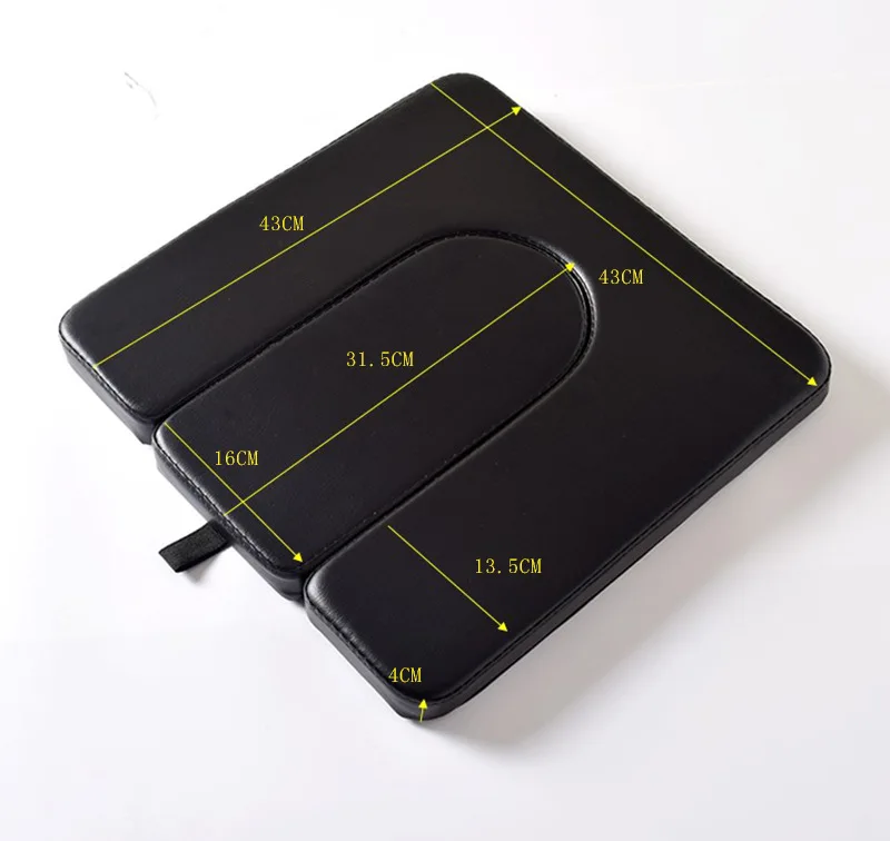 U‑Shape Wheelchair Commode Seat Cushion Removable Leather Toilet Opening Pad for Elderly Disabled Care