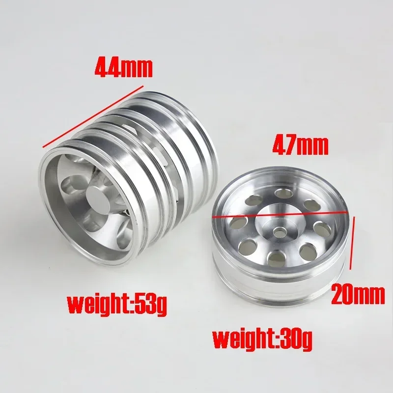 RC Car Front and Rear Wheel Rims Tractor Trailer Wheel Hubs for 1/14 Tamiya Tractor Truck Climbing Trailer Cargo Car