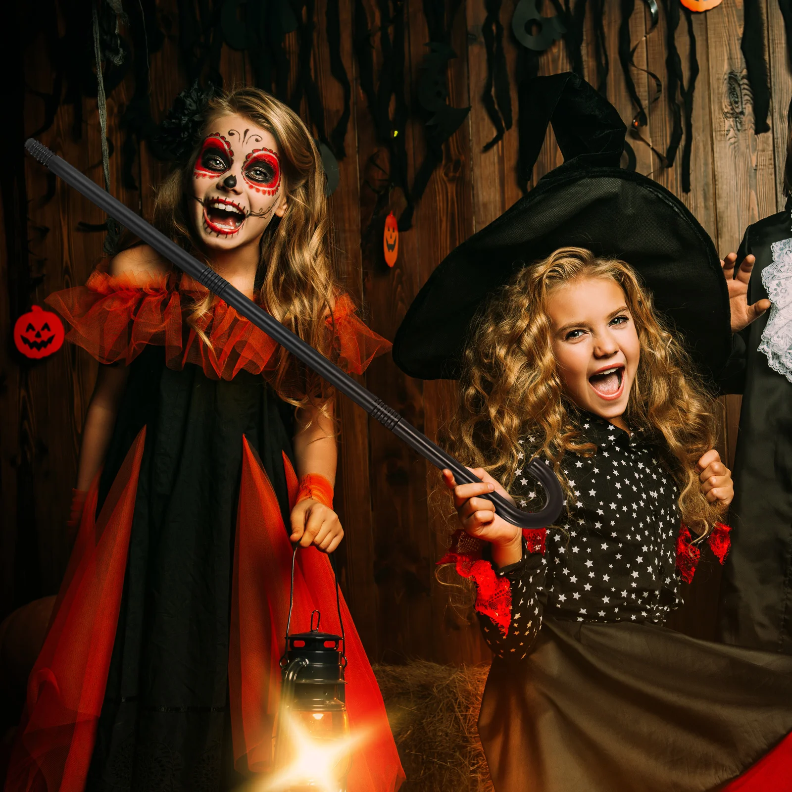 

2 шт., трость для косплея, волшебная костыль, легкая палочка для шоу на Хэллоуин, карнавал, вечеринку, театральный реквизит, портативный трюк