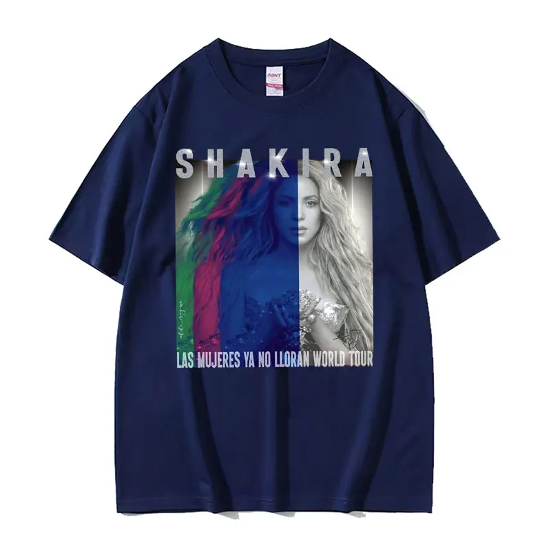 Las Mujeres Ya No Lloran Shakira 2024 Tour Tshirts Women's Clothing Hip Hop Harajuku T-shirt Men Casual Cotton Oversized T Shirt