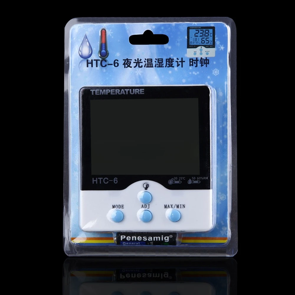 HTC-6 New Blue Luminous Thermometer Digital Display Large Screen Home Thermometer
