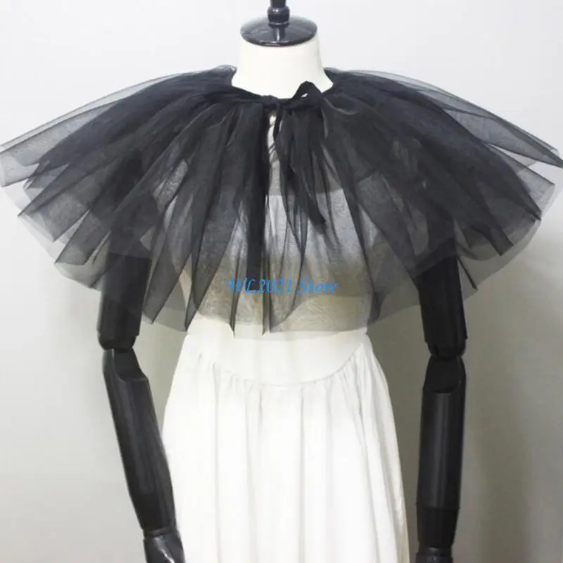 G5GC Tulle Ruff Twlar Courtstyle CountStyle for Women Cosplay Acture Actureing Neckpiece