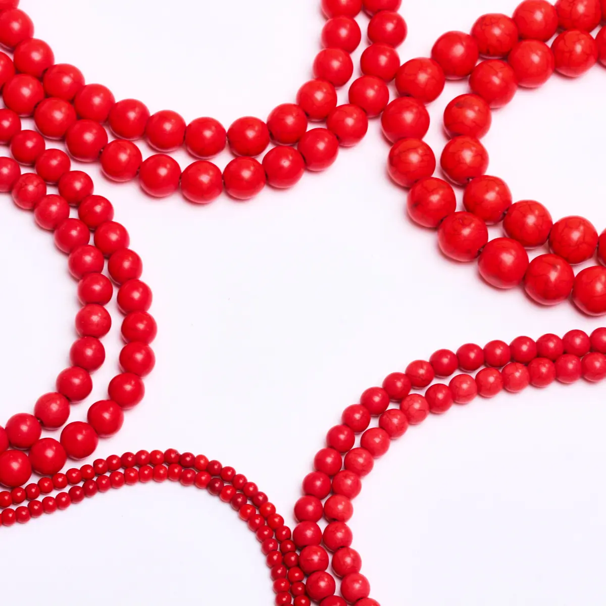 4-14mm 15-40pcs Natural Stone Red Turquoise Beads for Necklace Bracelet DIY Beaded Material Fashion Jewelry Making