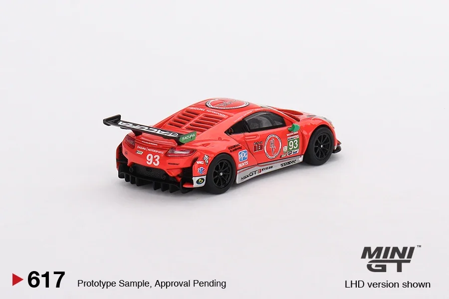 Minigt 1/64 Acura Nsx Gt3 Evo22 #93 Wtr Racers Edge Motorsport MGT00617-CH Auto Legering Speelgoed Motorvoertuig Gegoten Metalen Model