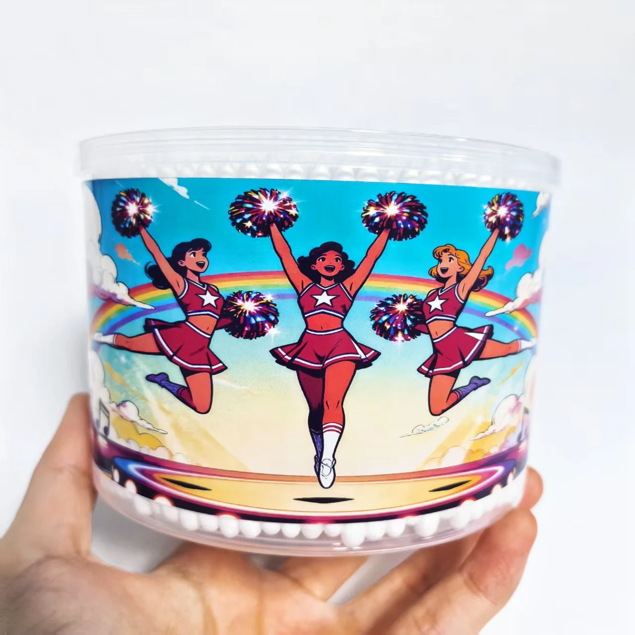 500개 창의적인 치어리딩 테마 면봉, 성인 및 일상 청소용 이중 끝 멀티 목적 면봉